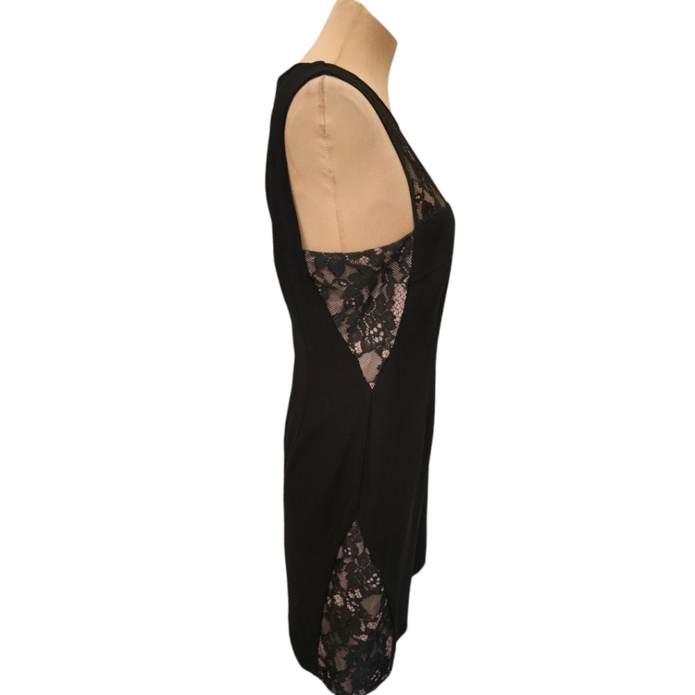 TRINA TURK Black Sleeveless Lace Trim Cocktail Dress - Size 10 - Picture 4 of 10